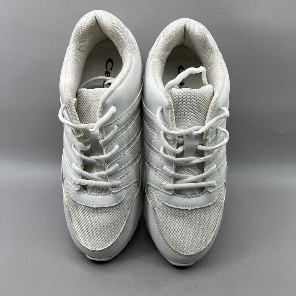 Calto 3.2 Inch Elevator Height Sneakers Men Size 10 White Mesh Comfort Low Shoes - Picture 5 of 9
